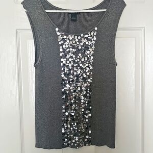 Lauren Michelle Shimmery Dressy Tank Sequins Festive Party Large. EUC